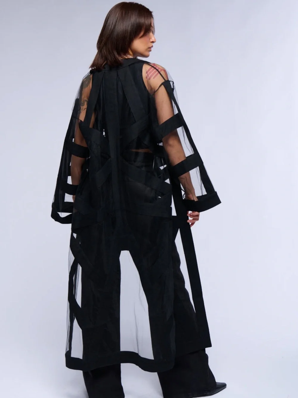AKIRA Meshin Around Sheer Mesh Duster Cardigan NWT Medium - Picture 8 of 10